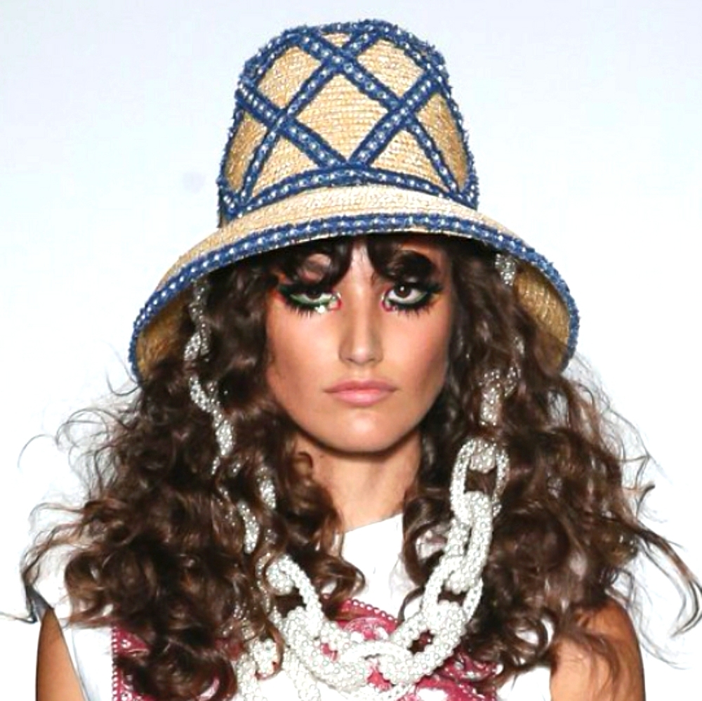 Laurence & Chico Straw and Denim Bucket Hat